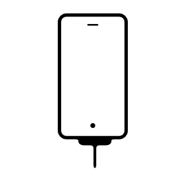 電気線記号無料アイコンに接続して携帯電話の背面