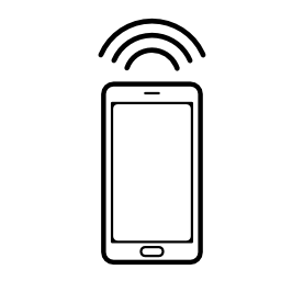 接続信号無料アイコンと携帯電話