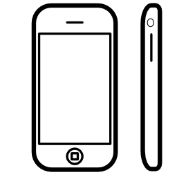正面と側面の無料アイコンからアップルのiphoneのモバイルツールビュー