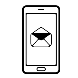電子メールの封筒を使用携帯電話アウトライン開く画面無料アイコンのシンボル