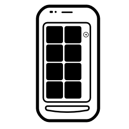 黒い正方形画面無料アイコン上で携帯電話