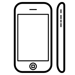 携帯電話の人気のモデルアップルIphone3側と正面無料アイコン