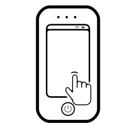 携帯電話画面無料アイコンに触れる指