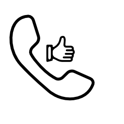 電話の耳介および記号の無料アイコンを親指