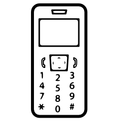 小さな画面とボタン無料アイコンが付いた携帯電話モデル
