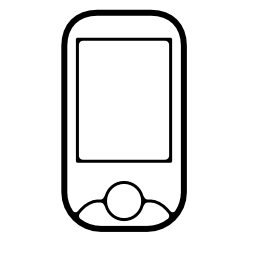 携帯電話のフロント画面と1つの円形のボタン無料アイコン