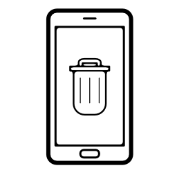 ゴミ箱と携帯電話ログインスクリーンの無料アイコン