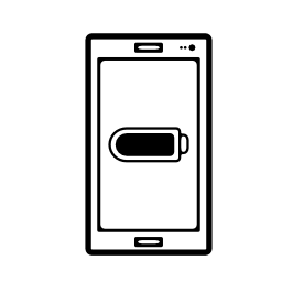 携帯電話スクリーンの無料アイコンの完全なバッテリーステータス記号