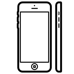 Iphone5C正面と側面から無料のアイコンを表示します。