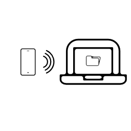 携帯電話のwifi無料のアイコンをラップトップに接続されています。
