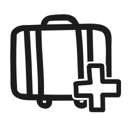スーツケース手描き下ろしシンボル無料のアイコンを追加します。