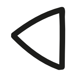 左矢印手描かれた三角形の無料アイコン