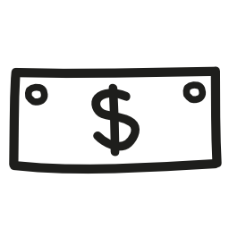 ドルの金紙手描き下ろしシンボル無料アイコン