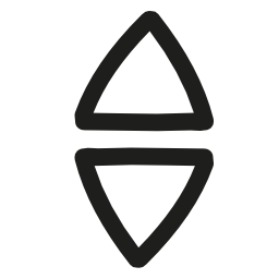 上下の矢印手描かれた三角形カップル無料の輪郭のアイコン