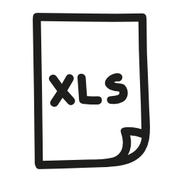Xlsのexcelファイル手描き下ろしインタフェースシンボル無料アイコン