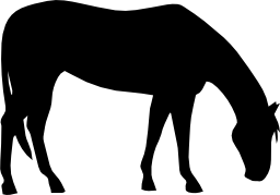 馬の放牧の黒いシルエット無料アイコン