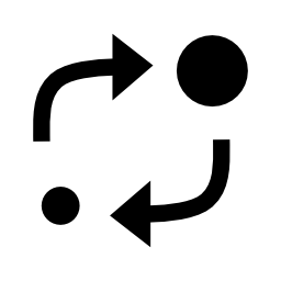 2つのアナリティクスシンボルサイズの異なるそれらの間の2つの矢印を持つ円無料アイコン