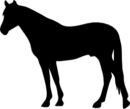 無料のアイコンを左に直面している馬の黒いシルエット