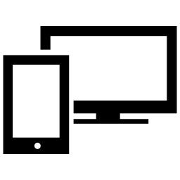 ワイドスクリーンのモニターとタブレット画面無料アイコン
