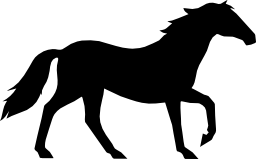 エレガントなブラックサイドビューシルエット無料アイコンを歩み去る馬