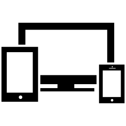 応答性のシンボル、ワイドスクリーンモニター携帯電話とタブレットの無料アイコン