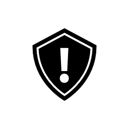 セキュリティシールドの無料のアイコンの中に感嘆符の警告シンボル