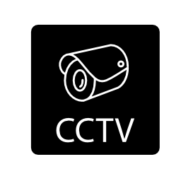 監視カメラとcctvの文字の正方形のテレビ回線無料アイコン