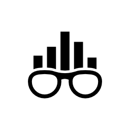 バーグラフィック無料アイコンと眼鏡のスマートランク記号