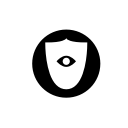 サークル無料アイコンに盾の目の監視の記号