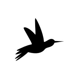 ハミング鳥ブラックサイドシルエット無料アイコン