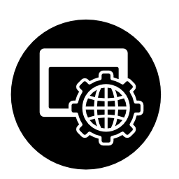 世界のブラウザー設定シンボル無料アイコン