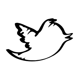 Twitterのスケッチのロゴの輪郭の無料アイコン