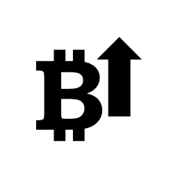 Bitcoin上向き矢印無料アイコン