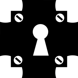 十字形の無料アイコンの鍵穴