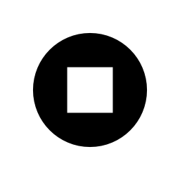 サークル無料アイコンで正方形のシンボルを停止します。