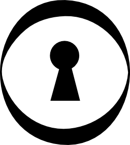 円形の無料アイコンの鍵穴