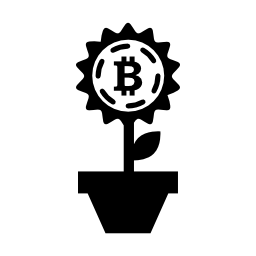 Bitcoinの花ポット無料アイコン