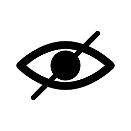 スラッシュの無料アイコンと開いている目の盲目のシンボル