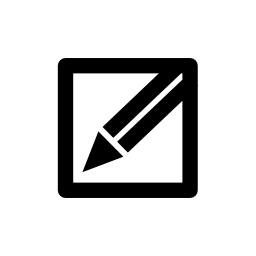 鉛筆の正方形の編集や書き込みインタフェースボタンシンボル無料アイコン