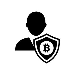 Bitcoinユーザー安全シールドインタフェースシンボル無料アイコン