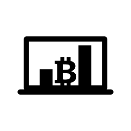 Bitcoinバーグラフィックラップトップスクリーンの無料アイコン