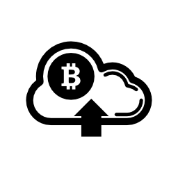 Bitcoin矢印シンボル無料アイコンと雲の上