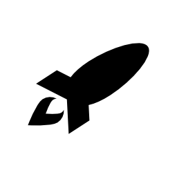 ロケット黒い図形無料アイコン