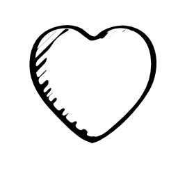 愛または心臓スケッチ輪郭を描かれたシンボル無料アイコンが好きです。