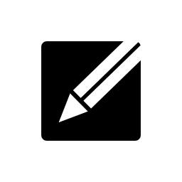 正方形の鉛筆編集インタフェースシンボル無料アイコン