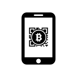 Bitcoinqrコード携帯電話スクリーンの無料アイコン