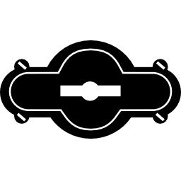 黒の丸みを帯びた水平形状無料アイコンの鍵穴