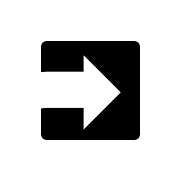 白い矢印中、正方形右方向を向いている無料のアイコン