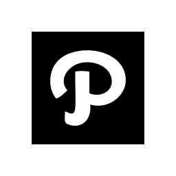 黒い正方形の内部Pinterest白ロゴ無料アイコン