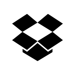 Dropboxのロゴの黒いシルエットの無料のアイコン